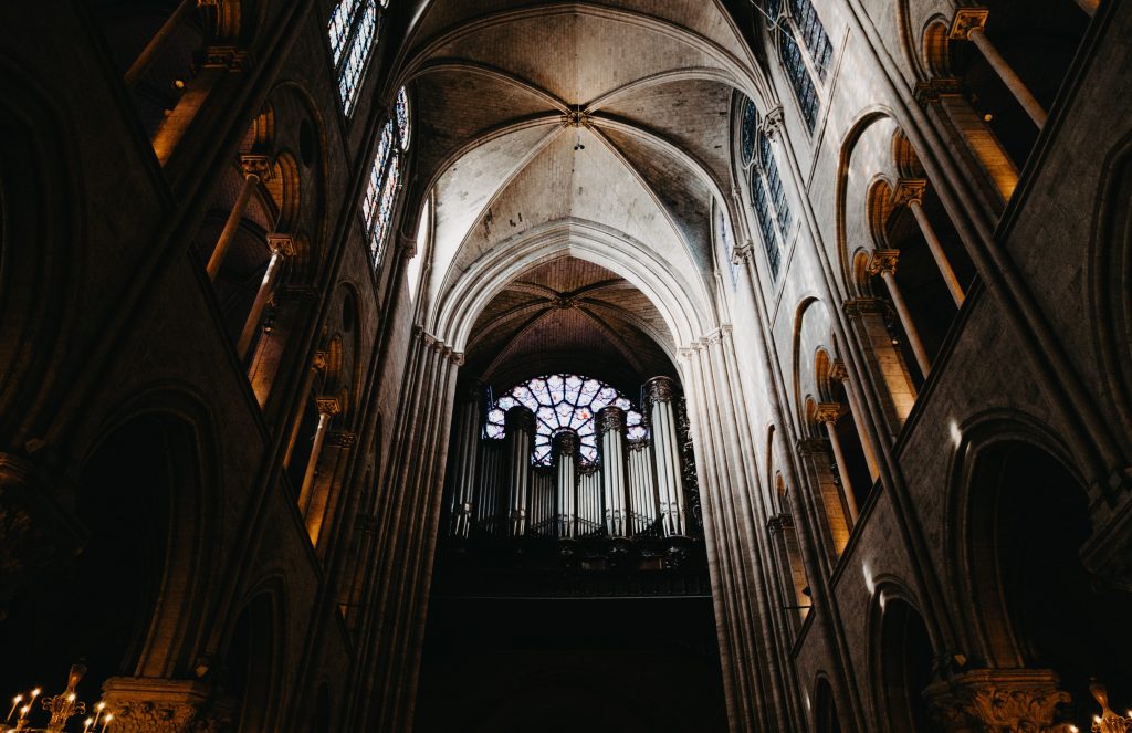 Notre Dame Cathedral dark and moody interior